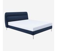 Vente-unique Habitat - Lit 160 x 200 cm en Tissu 3D - Bleu Marine Izmir