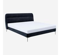 Vente-unique Habitat - Lit 180 x 200 cm en Tissu - Bleu Nuit Izmir