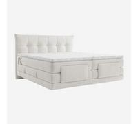 Vente-unique Habitat - Lit électrique 160 x 200 cm en Tissu - Crème Aimie