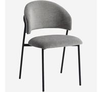 Vente-unique Habitat - Lot de 2 chaises en Tissu et métal Noir - Gris Glacier Malene