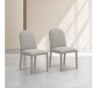 Vente-unique Habitat - Lot de 2 chaises en Tissu texturé - Gris Clair Napili