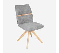 Vente-unique Habitat - Lot de 2 chaises pivotantes en Tissu et chêne - Gris Argent Timiso