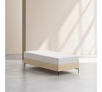 Vente-unique Habitat - Sommier tapissier à Lattes en Tissu - 90 x 200 cm - Crème NOTA