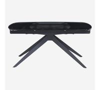 Vente-unique Habitat - Table rectangulaire Extensible en Verre trempé bullé - Noir Tensie