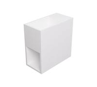 Vente-unique - Lave main suspendu blanc en solid surface avec niche - Robinetterie à droite - 40 cm - PUMORI