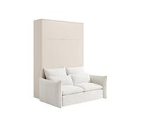 Vente-unique - Lit 2 Personnes avec sommier - 140 x 200 cm - Beige - RAPILI
