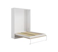 Vente-unique - Lit 2 Personnes avec sommier - 160 x 200 cm - Naturel Clair, Blanc - BEGANIO