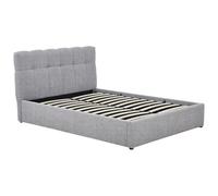 Vente-unique - Lit Coffre 160 x 200 cm - Tissu Bouclette - Gris - MAZIRI
