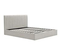 Vente-unique - Lit Coffre 160 x 200 cm - Tissu - Gris Clair - SARANELI