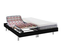 Vente-unique - Lit électrique de Relaxation Tout plots + Matelas mémoire de Forme - 2 x 90 x 200 cm - Noir - HESIODE III de YSMÉE