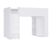 Lit mezzanine 90 x 190 cm avec rangements - Blanc - COLUMI