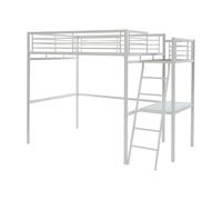 Vente-unique - Lit Mezzanine Casual II - 140 x 190 cm - Plateforme Bureau - Blanc - pour Enfant