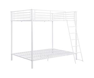 Vente-unique - Lits superposés 2 x 140 x 190 cm - Métal - Blanc - Gemini II - pour Enfant