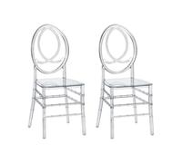 Lot de 2 chaises en polycarbonate plein - Cristal - AMALINE