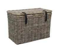 Vente-unique - Lot de 2 malles en kubu NEFTA - L80 x P45 x H55 cm et L70 x P35 x H45 cm - Gris naturel