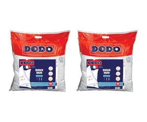 Vente-Unique Lot de 2 oreillers DODO toucher peau de pêche - 60 x 60 cm - DOUX DUO