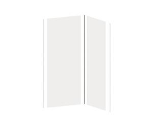 Vente-unique - Lot de 2 Panneaux muraux de Douche Blanc en Aluminium avec profilés - 2X L90 x H210 cm - ITZIAR