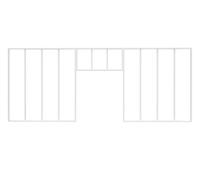 Vente-unique - Lot de 2 verriéres Atelier avec imposte en Aluminium thermolaqué - 2 x L120 x H130 + L83 x H40 cm - Blanc - Bayview