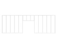 Vente-unique - Lot de 2 verriéres Atelier avec imposte en Aluminium thermolaqué - 2 x L150 x H130 + L83 x H40 cm - Blanc - Bayview