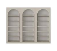 Lot de 3 bibliothèques avec 6 niches - Beige - CYMORA
