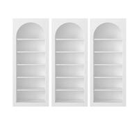 Lot de 3 bibliothèques avec 6 niches - Blanc - CYMORA