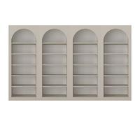 Lot de 4 bibliothèques avec 6 niches - Beige - CYMORA