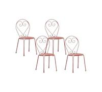 Lot de 4 chaises de jardin empilables en métal façon fer forgé - Terracotta - GUERMANTES de MYLIA