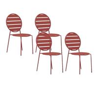 Vente-unique - Lot de 4 chaises de Jardin empilables en métal - Terracotta - MONTEFARO de MYLIA