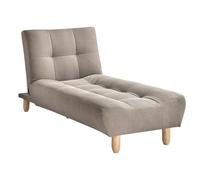 Vente-unique - Méridienne clic clac en Tissu Taupe Esteban