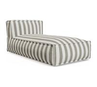 Vente-unique - Méridienne de Jardin en Tissu Bouclette - Rayé Blanc et Beige - NOUMARA de MYLIA