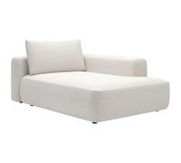 Vente-unique - Méridienne Droite en Tissu chiné créme DAVISO