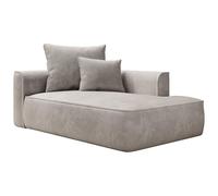 Méridienne droite en velours côtelé beige PINETA