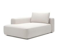 Vente-unique - Méridienne Gauche en Tissu chiné créme DAVISO