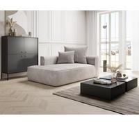 Vente-unique - Méridienne Gauche en Velours côtelé Beige PINETA