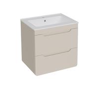 Vente-unique - Meuble de Salle de Bain Suspendu avec Vasque à encastrer - Beige - 60 cm - Aruba