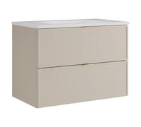 Vente-unique - Meuble de Salle de Bain Suspendu avec Vasque à encastrer - Beige - 80 cm - ONDIL