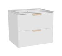 Vente-unique - Meuble de Salle de Bain Suspendu avec Vasque à encastrer - Blanc - L60 cm - AVORELI