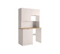 Vente-unique - Meuble Multifonction kitchenette et buanderie - avec Plan de Travail 120 cm - Beige et Naturel - CARMEO