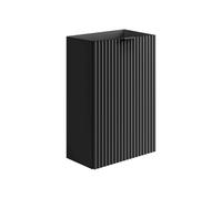 Meuble pour lave main strié porte réversible noir - H60 x L40 x P22 - VAHIRA