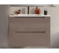 Vente-unique - Meuble Simple Vasque Suspendu - Taupe - 80 cm - Stefanie