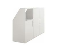 Vente-unique - Meuble sous Pente 3 Portes et 1 Niche - Blanc - ADEZIO