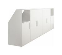 Vente-unique - Meuble sous Pente 6 Portes et 2 niches - Blanc - ADEZIO