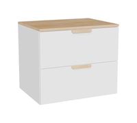 Vente-unique - Meuble sous Vasque Suspendu avec Planche - Blanc - L60 cm - AVORELI