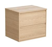 Meuble sous vasque suspendu avec planche - Placage chêne - 60 cm - MILIPAM