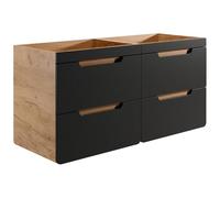Vente-unique - Meuble sous Vasque Suspendu Coloris Naturel et Anthracite - 120 cm - Aruba