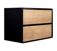 Vente-unique - Meuble sous Vasque Suspendu Coloris Naturel et Noir - 80 cm - LANNICK