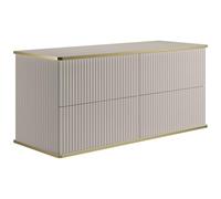 Vente-unique - Meuble sous Vasque Suspendu strié liseré doré - Beige - 120 cm - KELIZA