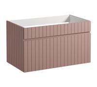 Vente-unique - Meuble sous Vasque Suspendu strié Rose - 80 cm - SATARA