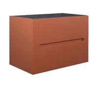 Vente-unique - Meuble sous Vasque Suspendu strié Terracotta - 80 cm - PAVANI