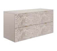 Vente-unique - Meuble sous Vasque Suspendu texturé avec Planche - Beige - 120 cm - RINAREL